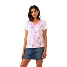 Load image into Gallery viewer, Women's Pima Cotton Tie Dye V-Neck T-Shirt