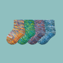 Load image into Gallery viewer, Toddler Space Dye Gripper Calf Sock 4-Pack