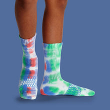 Load image into Gallery viewer, Youth Color Swatch Tie Dye Calf Sock 4-Pack