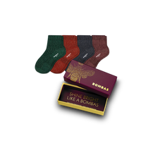 Load image into Gallery viewer, Women's Lightweight Sparkle Ribbed Quarter Sock Gift Box