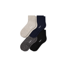Load image into Gallery viewer, Women's Lightweight Ribbed Quarter Sock 4-Pack