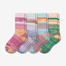 Load image into Gallery viewer, Youth Brush Stripe Calf Sock 4-Pack