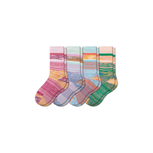 Load image into Gallery viewer, Youth Brush Stripe Calf Sock 4-Pack