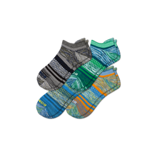 Load image into Gallery viewer, Men's Brush Stripe Ankle Sock 4-Pack