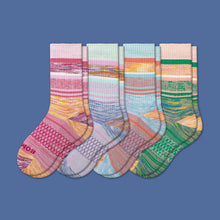 Load image into Gallery viewer, Youth Brush Stripe Calf Sock 4-Pack