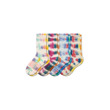 Load image into Gallery viewer, Youth Color Swatch Tie Dye Calf Sock 4-Pack