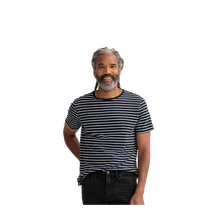 Load image into Gallery viewer, Men's Pima Cotton Nautical Stripe Crew Neck T-Shirt