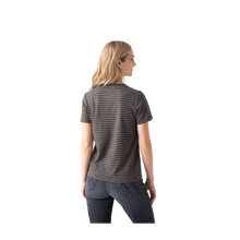 Load image into Gallery viewer, Women's Pima Cotton Striped Crew Neck T-Shirt