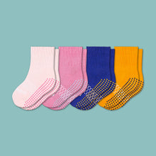 Load image into Gallery viewer, Toddler Gripper Calf Sock 4-Pack