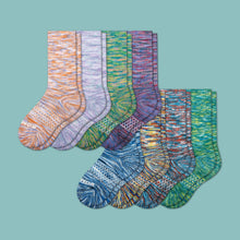 Load image into Gallery viewer, Youth Space Dye Calf Sock 8-Pack