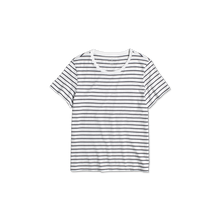 Load image into Gallery viewer, Women's Pima Cotton Nautical Stripe Crew Neck T-Shirt