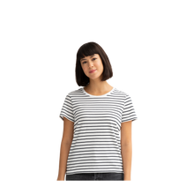 Load image into Gallery viewer, Women's Pima Cotton Nautical Stripe Crew Neck T-Shirt