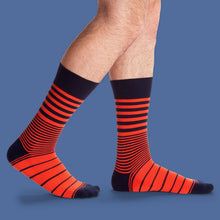 Load image into Gallery viewer, Men's Stripe Dress Calf Socks
