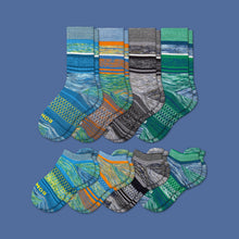 Load image into Gallery viewer, Youth Brush Stripe Calf &amp; Ankle Sock 8-Pack
