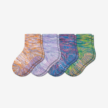Load image into Gallery viewer, Toddler Space Dye Gripper Calf Sock 4-Pack
