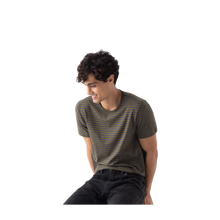 Load image into Gallery viewer, Men's Pima Cotton Striped Crew Neck T-Shirt
