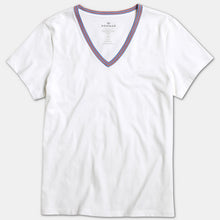 Load image into Gallery viewer, Women's Striped Rib V-Neck T-Shirt
