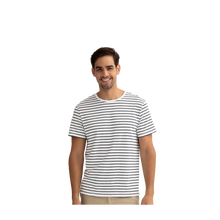 Load image into Gallery viewer, Men's Pima Cotton Nautical Stripe Crew Neck T-Shirt
