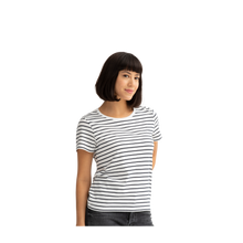 Load image into Gallery viewer, Women's Pima Cotton Nautical Stripe Crew Neck T-Shirt
